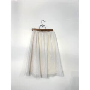 Cat & Jack Girls White Sparkle Gold Skirt XS 4/5